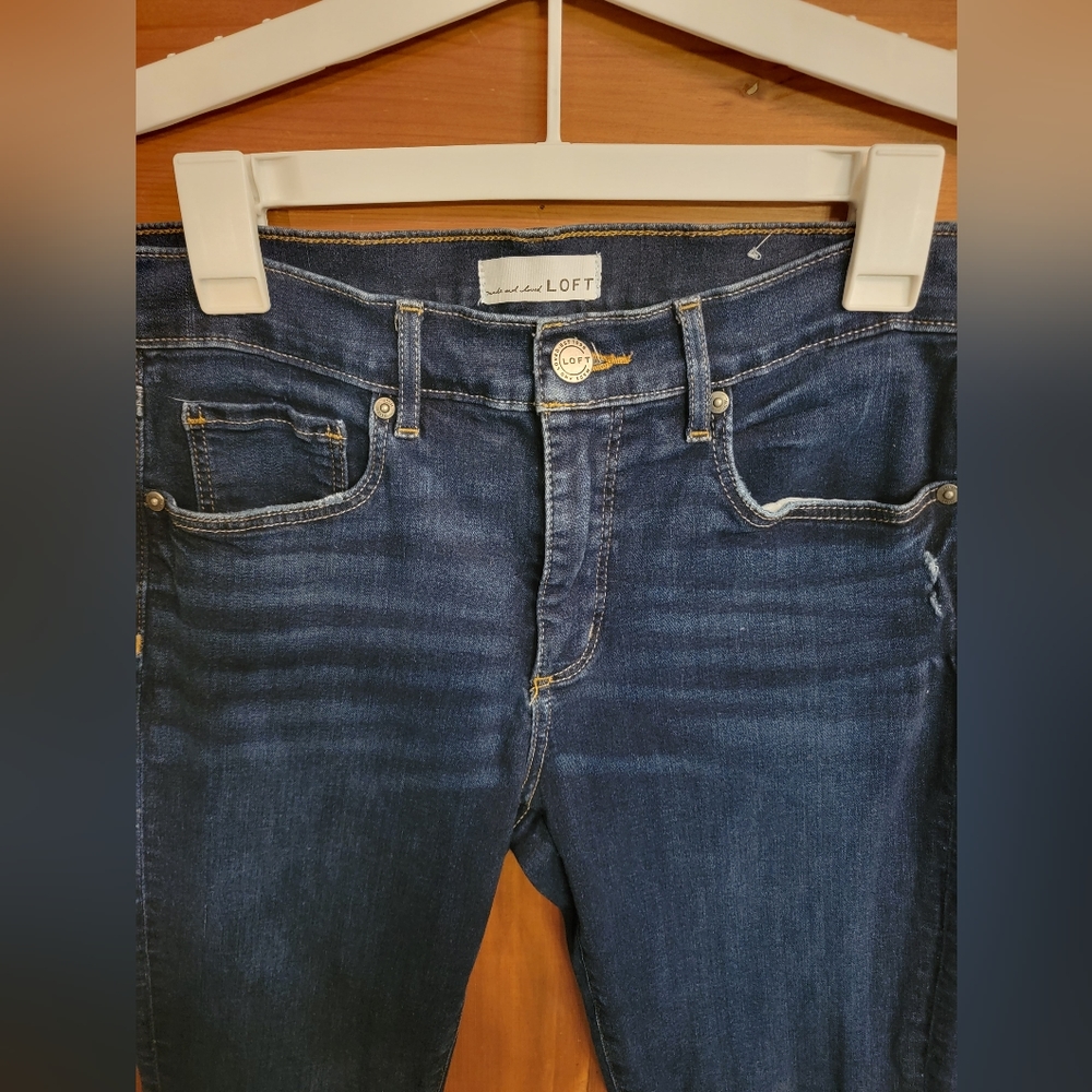 LOFT Slim Pockets Modern Skinny Jeans dark wash, SZ 29/8